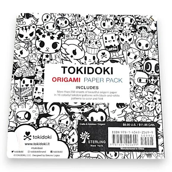 Tokidoki Origami Paper Pack 250 Sheets Featuring 16 Signature Tokidoki Designs - Picture 3 of 8